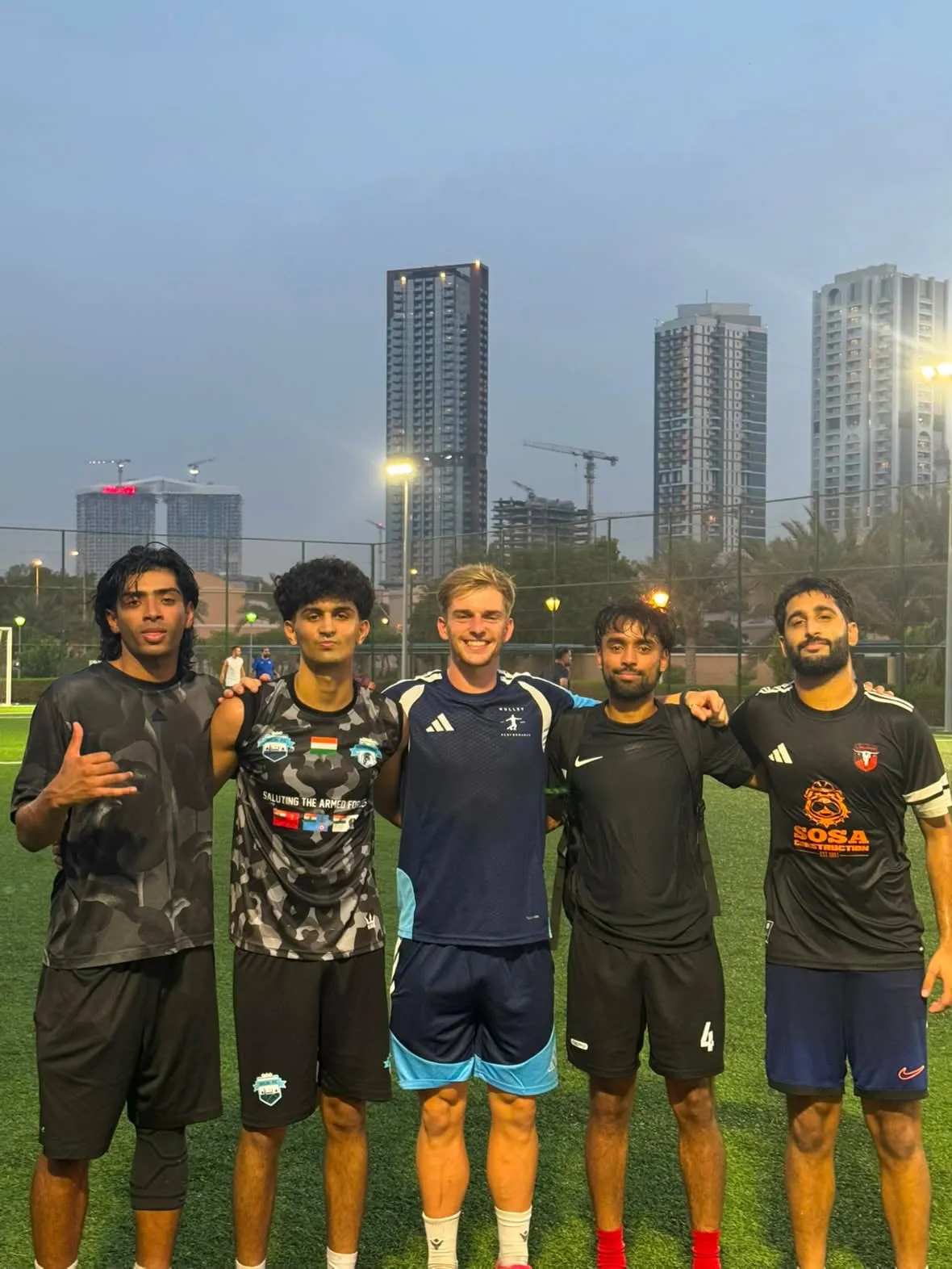 Hulley Performance players and coach together after a session in Dubai